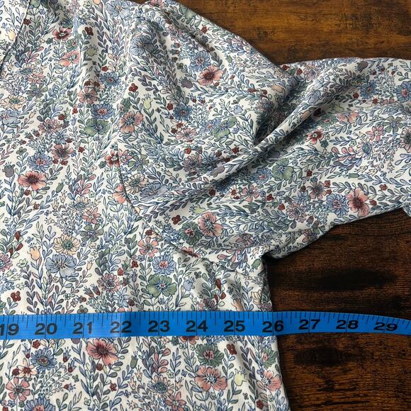 Rose Olive Top Womens 2X Floral Pintuck Flowy Boho Cottagecore Prairie Whimsical - Picture 8 of 10